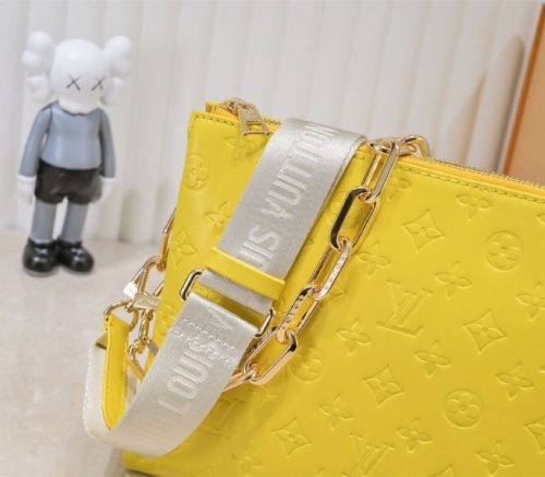 Louis Vuitton Coussin PM Bag In Yellow With Jacquard Strap - Image 7