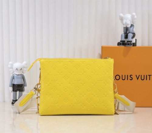 Louis Vuitton Coussin PM Bag In Yellow With Jacquard Strap - Image 2