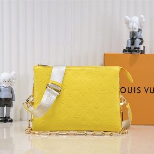 Louis Vuitton Coussin PM Bag In Yellow With Jacquard Strap