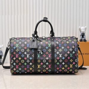 X TM Multicolored Keepall Bandouliere 50 In Black