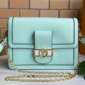 Louis Vuitton Dauphine Lugano MM Bag In Bleu Azur Blue