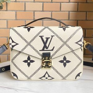 Louis Vuitton Spring 2022 Monogram Empreinte Pochette Metis Handbag In Cream