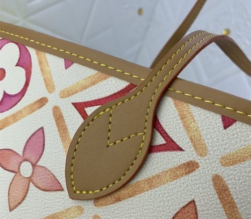 Louis Vuitton LV By The Pool Monogram Tiles Canvas Neverfull MM Tote In Coral - Image 6
