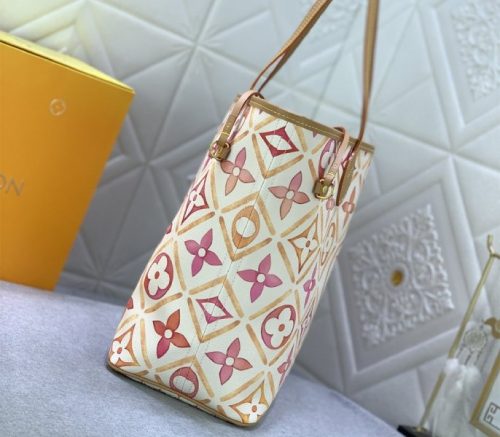 Louis Vuitton LV By The Pool Monogram Tiles Canvas Neverfull MM Tote In Coral - Image 5