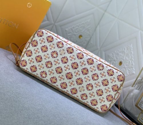 Louis Vuitton LV By The Pool Monogram Tiles Canvas Neverfull MM Tote In Coral - Image 4