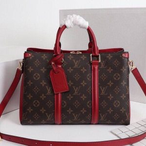 Louis Vuitton Monogram Canvas Soufflot MM Bag In Cerise Red