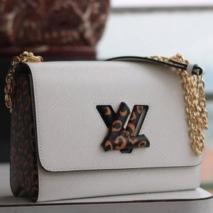 Louis Vuitton Epi Leather Jungle Edition Twist MM Bag In Optic White
