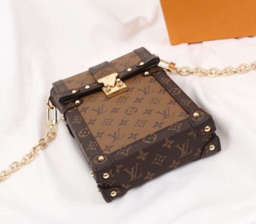 Louis Vuitton Monogram Reverse Canvas Vertical Trunk Pochette - Image 4