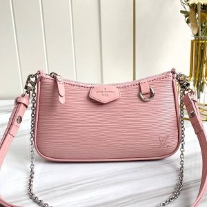 Louis Vuitton Epi Leather Easy Pouch On Strap In Rose Ballerine Pink