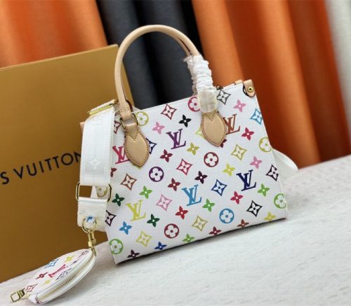 Louis Vuitton X TM Multicolored Onthego PM In White