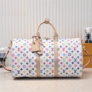 X TM Multicolored Keepall Bandouliere 50 In White