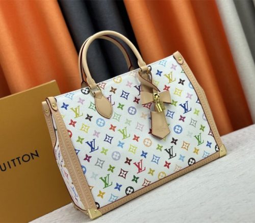 Louis Vuitton X TM Multicolored Onthego MM In White - Image 2