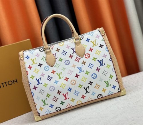 Louis Vuitton X TM Multicolored Onthego MM In White - Image 5