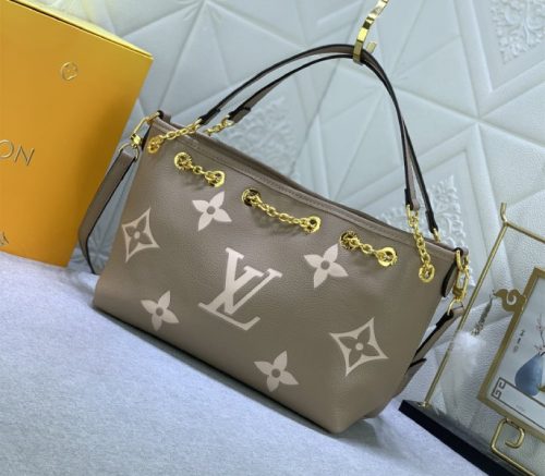 Louis Vuitton Bicolor Monogram Empreinte Bundle Bag In Tourterelle Gray and Cream - Image 5