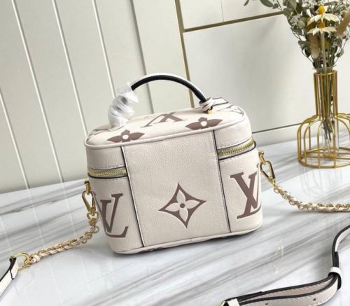 Louis Vuitton Bicolor Monogram Empreinte Vanity PM Bag In Cream And Bois De Rose Pink - Image 4