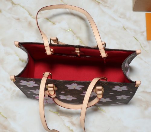 X TM Monogram Canvas Onthego MM With Cherry Blossom - Image 3