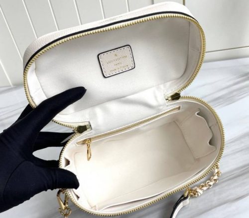 Louis Vuitton Bicolor Monogram Empreinte Vanity PM Bag In Cream And Bois De Rose Pink - Image 7